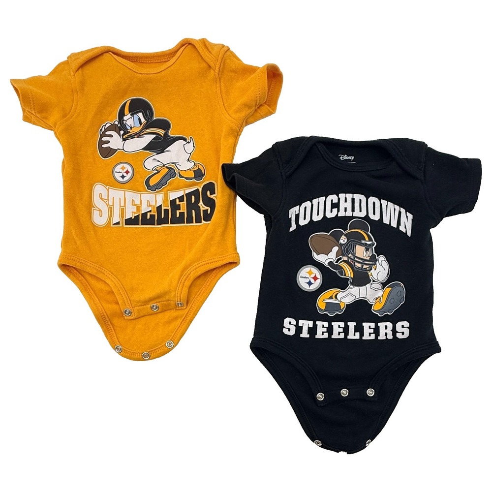 NFL Steelers Baby Bodysuit Set of 2 Disney Mickey Infant 0-3M Football